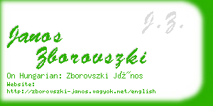 janos zborovszki business card